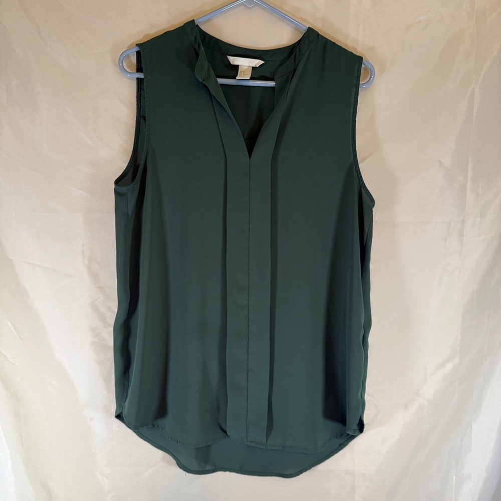 H&M Conscious Collection Dark Green Sleeveless Blouse – Size 12